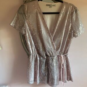 GYPSIES & MOONDUST Sparkling Pink Sequin Blouse